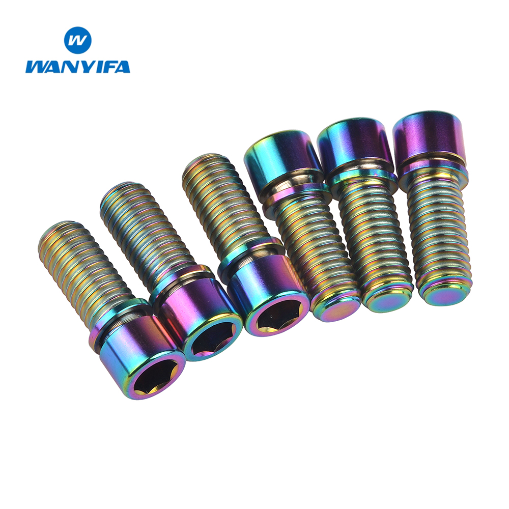 Wanyifa M8x20 25 มม. ปั่นจักรยานไทเทเนียม Ti Allen Stigma หัวสายฟ้าสําหรับสกรูจักรยานก้าน BMX - รูปที่ 5