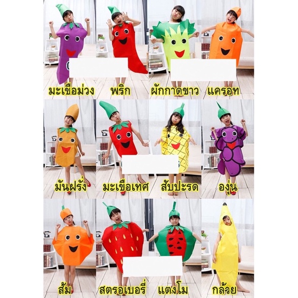 ส่งจากกทม. ชุดแฟนซีผัก แฟนซีผลไม้ น่ารักพร้อมส่ง สำหรับเด็กอายุ 3-8 ขวบ มีให้เลือก18แบบ ชุดผักผลไม้ ชุดแฟนซี แฟนซีเด็ก