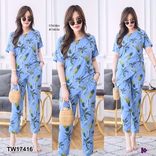 🌴🍃 เสื้อลายต้นมะพร้าว เสื้อคอกลม เสื้อชายเบี่ยง เสื้อชายไม่เท่า + กางเกงขายาว กางเกงลายต้นมะพร้าว 🌴🍃