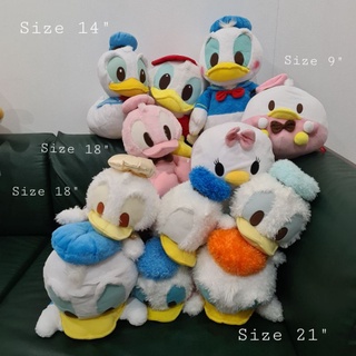 ตุ๊กตาเป็ด โดนัลด์ ดั๊ก (Donald Duck) เดซี่ Daisy งานลิขสิทธิ์ญี่ปุ่น ไซส์ 9-20 นิ้ว ป้ายห้อยทุกตัว