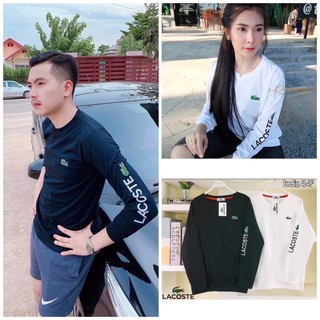 เสื้อยืดเเขนยาว ลาคอส ฟรีไซต์งานแบรนด์ งานปักป้ายห้อย 🌈💥ชายหญิงใส่ได้