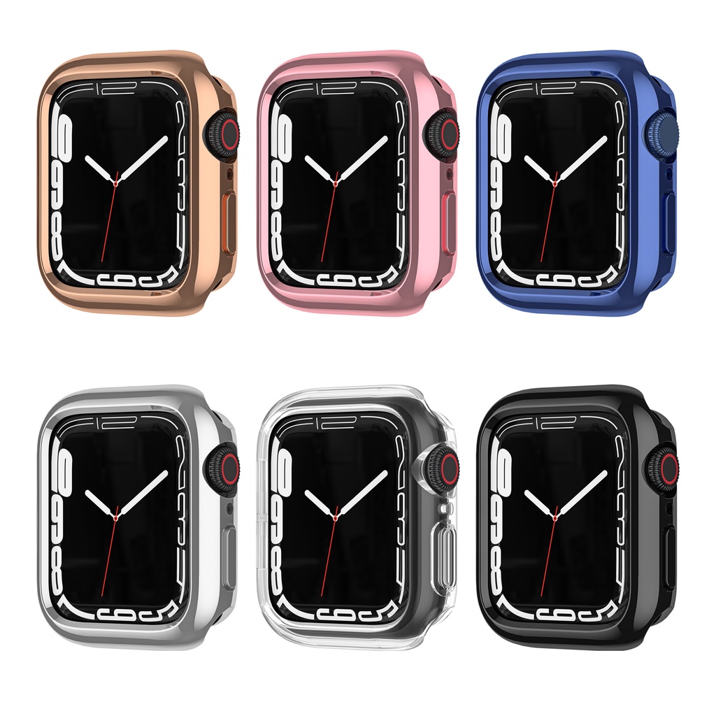 เคสโทรศัพท์มือถือแบบนิ่ม TPU กันกระแทก สําหรับ Watch Case Series9 8 7 se 6 5 4 3 2 1 ขนาด 45 มม. 41 มม. 40 มม. 38 มม. 44 มม. 42 มม. เคส i watch case - รูปที่ 2