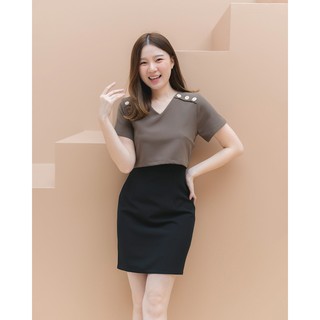 CRAYONBRAND - ชุดเดรส รุ่น Three button dress