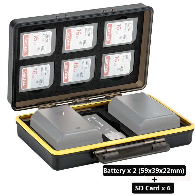 JJC Camera Battery Storage Case Fits to 2 Pcs of Batteries Such as