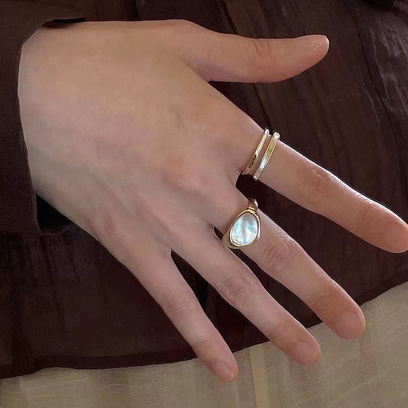 แหวนงบมรกตอินเทรนด์สําหรับผู้หญิงของขวัญเครื่องประดับแฟชั่นสไตล์เกาหลี - รูปที่ 5