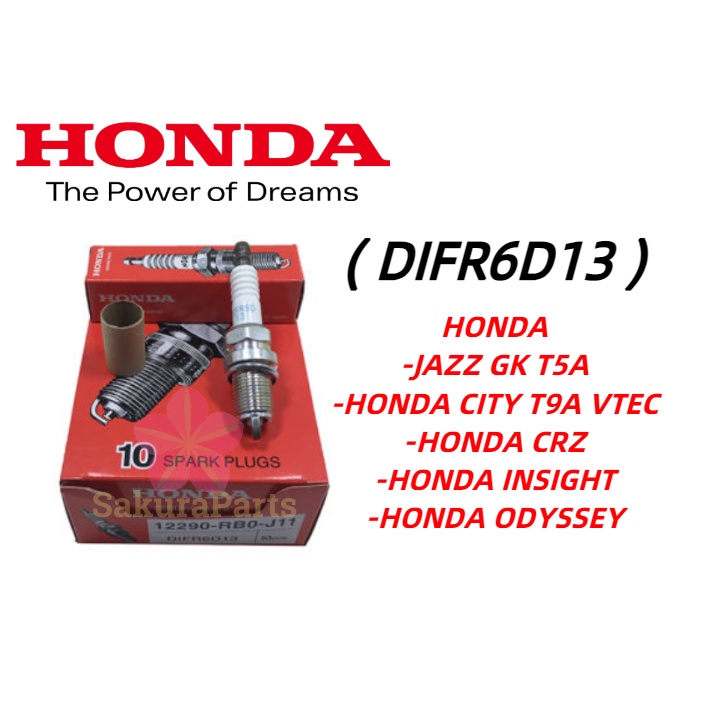 หัวเทียนอิริเดียม สําหรับ Honda NGK Jazz GK T5A City T9A CRZ Insight Odyssey (DIFR6D13) 12290-RBO-J11