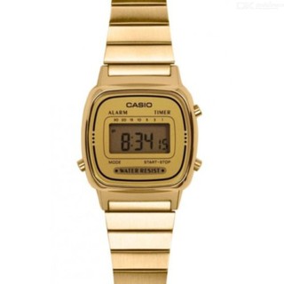 Casio Standard นาฬิกาข้อมือผู้หญิง สีทอง สายสแตนเลส รุ่น LA670WGA-9DF ของแท้ 100%