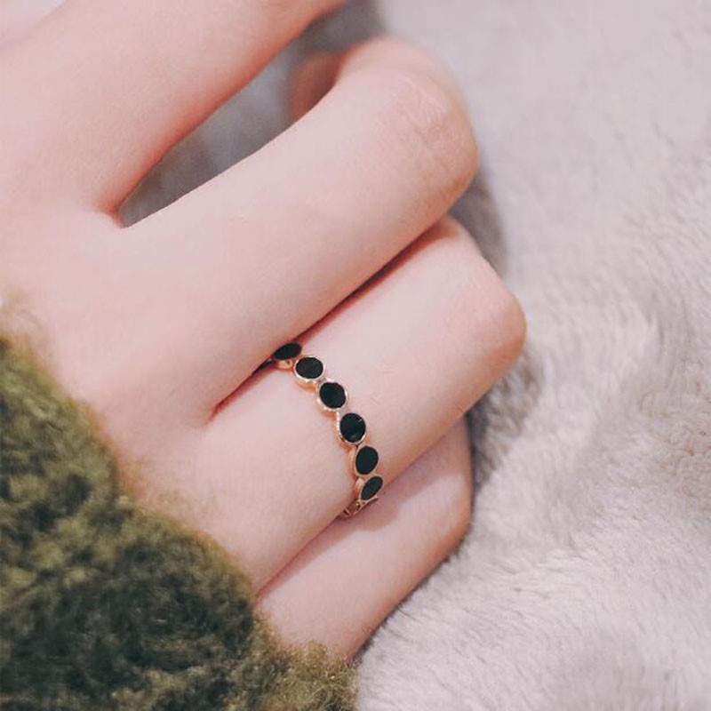 เวอร์ชั่นเกาหลี 18K Rose Gold Epoxy สแตนเลสแฟชั่นไทเทเนียม Joint นิ้วชี้หาง Non-Allergic Non-Fade