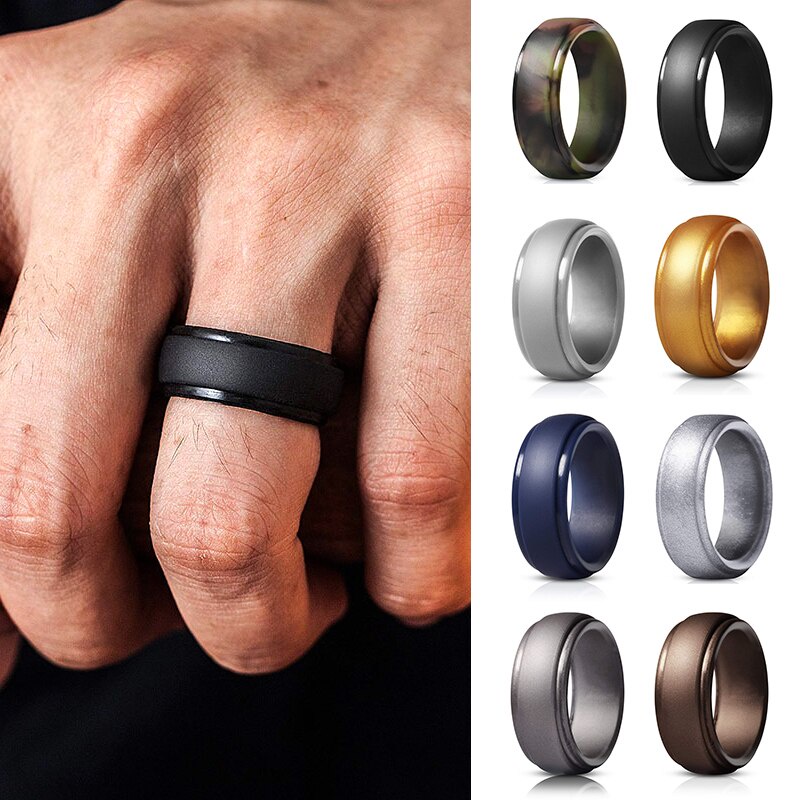 Men&Women แหวนซิลิโคน Hypoallergenic Wedding Active Yoga Ring