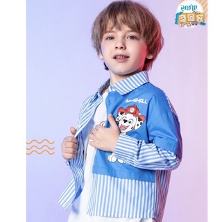 เสื้อเชิ้ตแขนยาว เด็กผู้ชาย ลายการ์ตูน Paw Patrol : Marshall ลิขสิทธิ์แท้