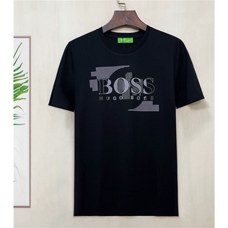 B0ss ใหม่ เสื้อแขนสั้น ผ้าฝ้าย พิมพ์ลายตัวอักษร แฟชั่นฤดูร้อน 2022 ไซซ์ S-4XL