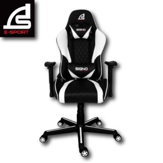 GAMING CHAIR SIGNO E-SPORT BAROCCO GC-203 (BLACK/WHITE) เก้าอี้เกมมิ่งเกียร์ เบาะกว้าง ปรับเอนได้ ประกันช่วงล่าง 1ปี