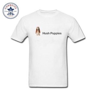 [S-5XL] เสื้อยืด พิมพ์ลายโลโก้ Hush Puppies 77 แฟชั่นสําหรับผู้ชาย