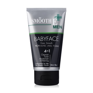 Smooth E For men Babyface Deep smooth foam สมูดอี โฟมผู้ชาย 4 oz - สมูทอี โฟมล้างหน้าผู้ชาย คุมผิวมัน ลดสิว สมูตอี