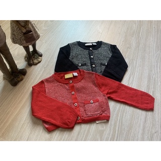 (P75)  Brandname Italy  เสื้อไหมพรมเด็ก 1ขวบ, 2ขวบ  cardigan ทอดิ้นด้านหน้า กระเป๋า 2ข้าง ของใหม่