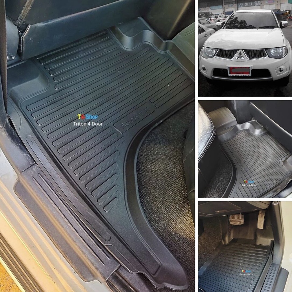 >สำหรับรุ่นเบาะคนขับธรรมดาปรับมือหมุน< ผ้ายางปูพื้นรถยนต์ ถาดยางปูพื้น พรมปูพื้นรถ TRITON 4DOOR ปี 2005-2014 - รูปที่ 3