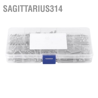 Sagittarius314 ชุดหัวสกรู น็อต ซ็อกเก็ตหกเหลี่ยม สเตนเลส M4 Ss304 210 ชิ้น