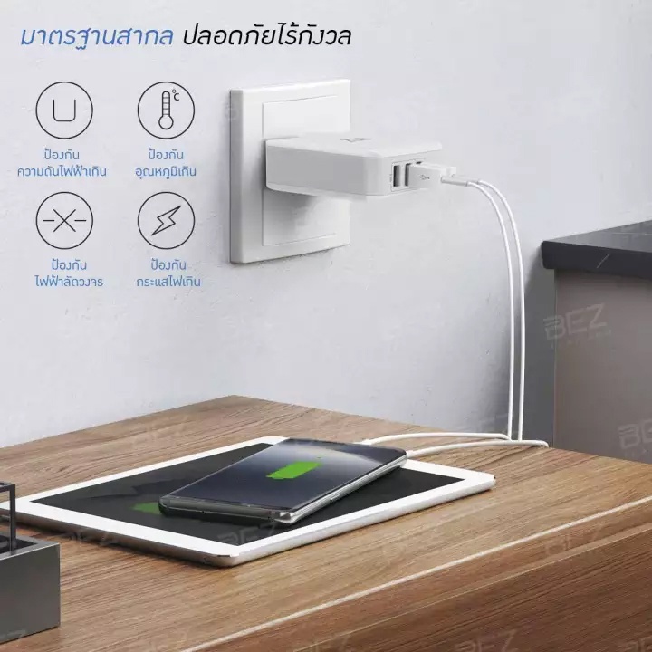 Shopee Thailand - USB Charger 4 Channels 4 Port Charger Head Mobile Phone Charger AUTO-ID Wall Charger 4 Ports?Charging Adapter For All Phone