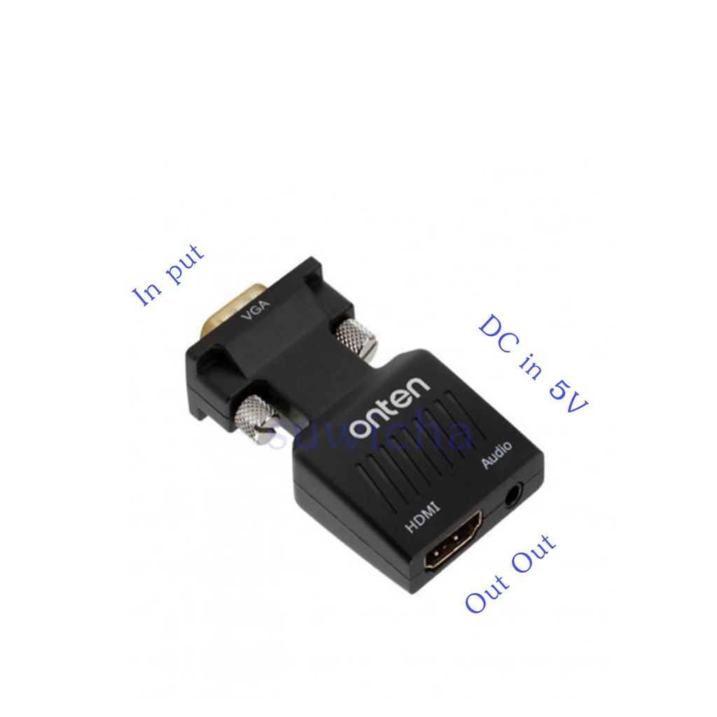 Onten-7508 หัวแปลงสัญญาณภาพ VGA เป็น HDMI 🔥 รับประกันสินค้า 1 ปี 🔥