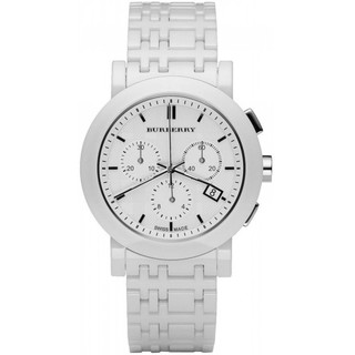 Burberry Women's BU1770 Ceramic White Chronograph Dial Watch(Black)