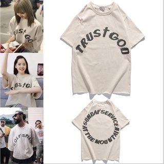 เสื้อครอปสายฝอ - มงคล /[พร้อมสต็อก] Kanye West Sunday บริการเสื้อยืดผ้าฝ้ายหลวม sh สําหรับผู้ชาย /