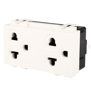 เต้ารับคู่ 3 ขากลม EVE 523305 สีขาว DOUBLE SOCKETS 3P EVE 523305 WHITE