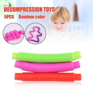 Pop it ป๊อปบับเบิ้ล ของเล่นคลายเครียด 5pcs Toys for Boys and Girls Fidgets Pipe Sensory Tools for Stress and Anxiety Relief Bendable Multi-Color Toys