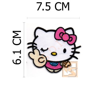 ตัวติดเสื้อ ตัวรีดเสื้อ อาร์ม Armpatch งานปักผ้า​ ลาย Hello Kitty คิตตี้