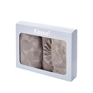 Homehapp  ชุดผ้าขนหนู Gift Set KASSA HOME รุ่น Feminine ขนาด 16 x 32, 27 x 54 นิ้ว สีเทาเข้ม