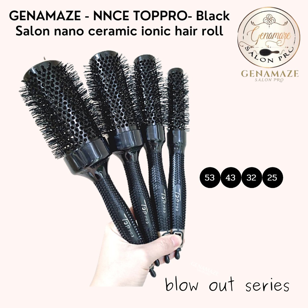 Genamaze -Toppro Ceramic ionic  Round Brush หวีโรลไดร์ผม รุ่นเซรามิค +ไนล่อน ทนความร้อน ช่วยเป่าไดร์ผมให้แห้งไว