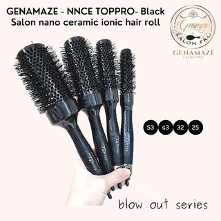 Genamaze -Toppro Black Ceramic ionic  Round Brush หวีโรลไดร์ผม รุ่นเซรามิค +ไนล่อน ทนความร้อน ช่วยเป่าไดร์ผมให้แห้งไว ผม