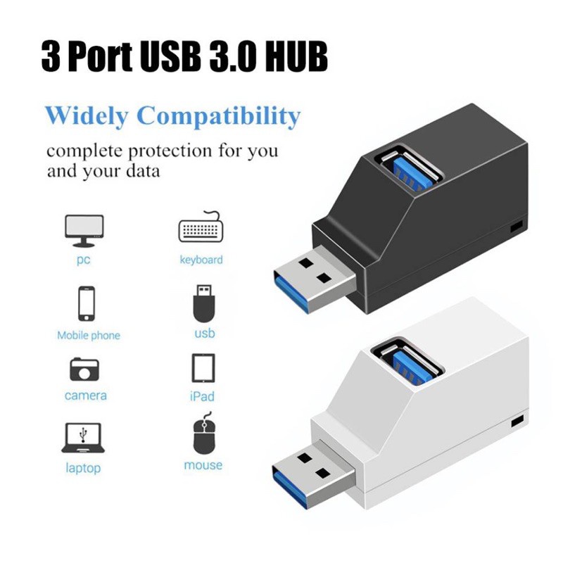 กำลังส่งความเร็ว 3 พอร์ต USB HUB Mini USB 2.0 3.0 HUB Splitter สำหรับ PC แล็ปท็อป U Disk Card Reader