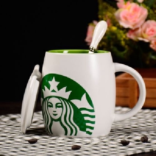 starbucksสตาร์บัคส์ที่มีคุณภาพสูงเซรามิกแก้วคลาสสิกถังขนาดใหญ่ถ้วยกาแฟนางเงือกรุ่นฝาช้อนสร้างสรรค์ถ้วย