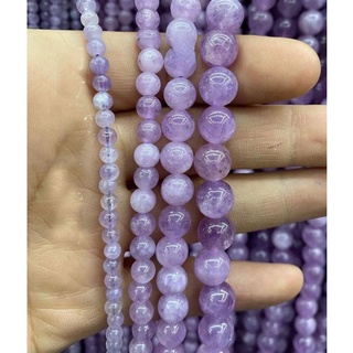 ลูกปัดหินลาเวนเดอร์ อเมทิสต์ธรรมชาติ 4 6 8 10 มม. 15 นิ้ว สํ…