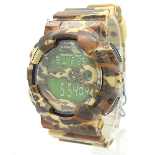 Submariner นาฬิกาชาย-หญิง สายยาง ลายพราง ระบบDigital S-BC06