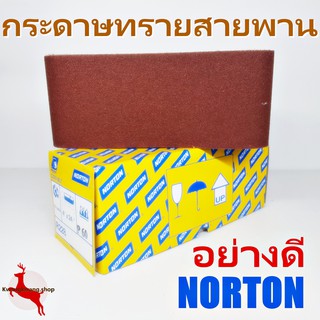 กระดาษทรายสายพาน กระดาษทรายรถถัง 4"x24" NORTON อย่างดี (1 เส้น)