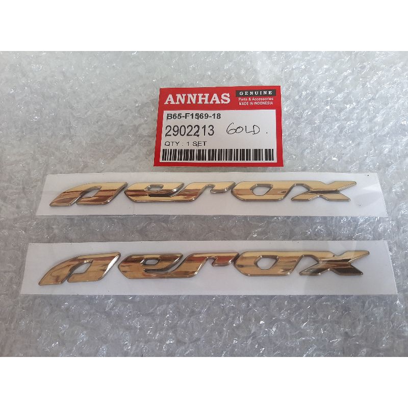 โลโก้สัญลักษณ์นูน aerox gold 72k ระบุเป็นคู่ซ้ายและขวา