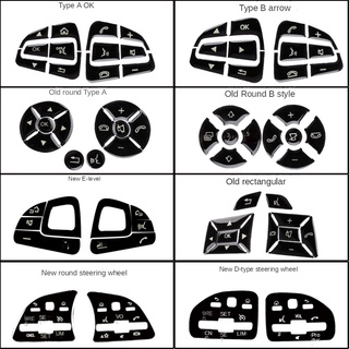 สติกเกอร์ติดปุ่มพวงมาลัยรถยนต์ ดัดแปลง สําหรับ Mercedes-Benz C-Class E-Class Gla Cla Gle Glk300 C200L