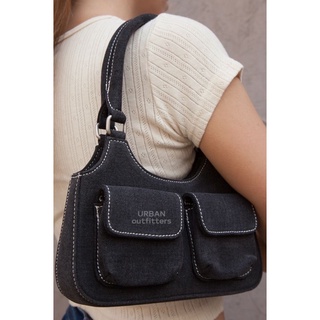 preorder brandy melville black denim pocket purse