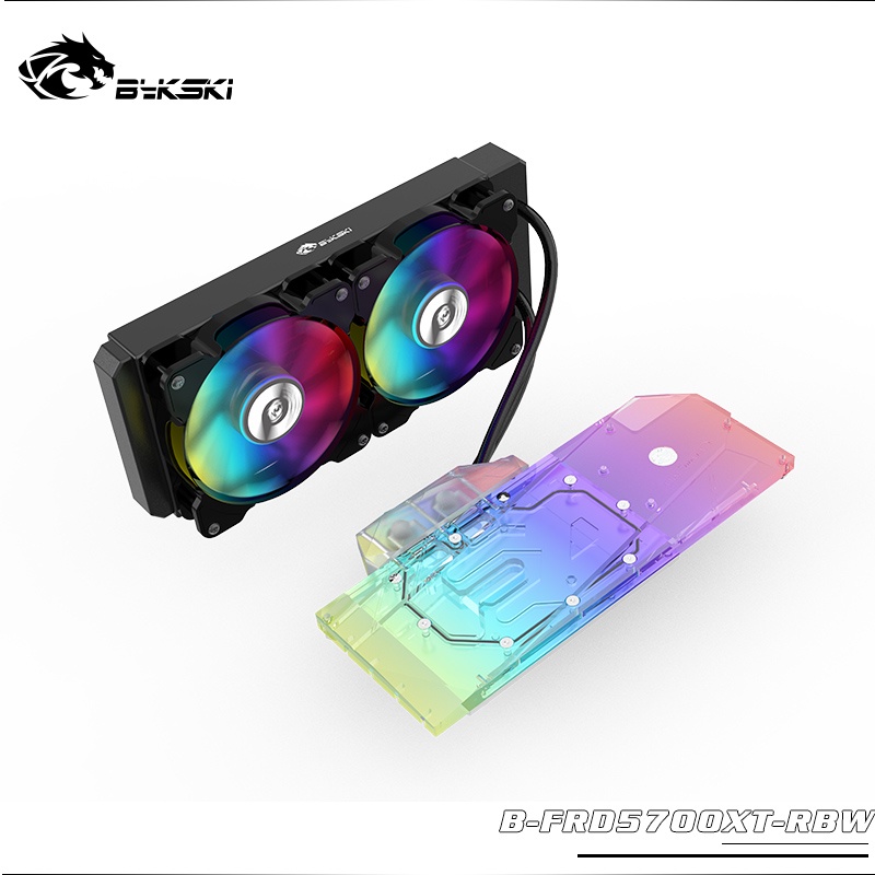 Bykski GPU cooler fans water block integrated Radiator kit water cooling For VGA AMD RADEON RX5700XT/5700 B-FRD5700XT-RB #5
