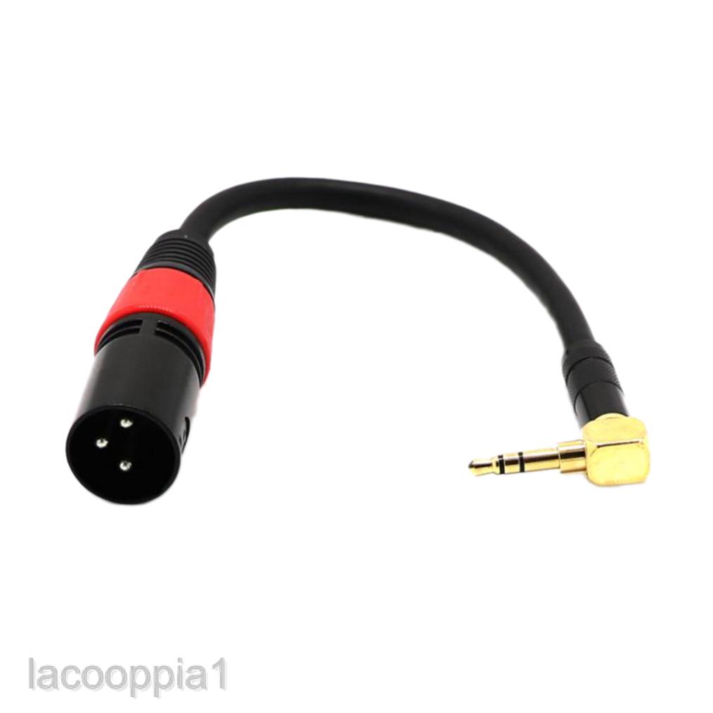 3 pin XLR Male to Right Angle 3.5 mm Stereo Jack Mic Audio Cord Cable