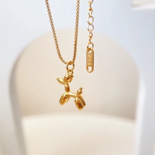 สร้อยคอประดับจี้ balloon dog ไม่ลอก ไม่ดำ puppy necklace - apostrophe x