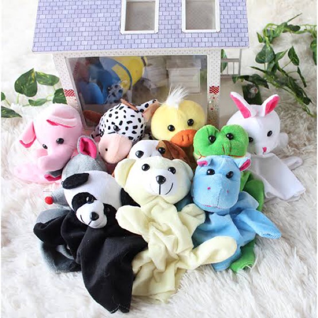 ตุ๊กตามือ หุ่นมือรูปสัตว์ 1 ชุดมี 10 ตัว