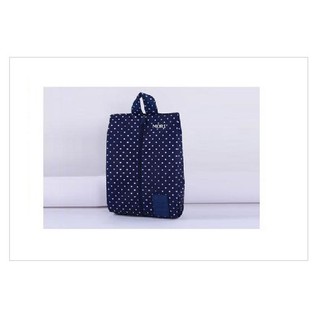  กระเป๋าใส่รองเท้า 1 คู่ (Navy Blue with white polka dot)