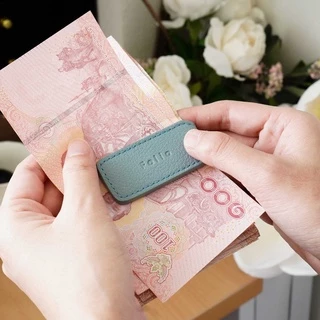 FOLIO รุ่น Money Clip - ที่หนีบธนบัตรหนังแท้ รุ่น Bliss หนังวัวแท้ แม่เหล็กแข็งแรง ปั้มชื่อฟรี-14006
