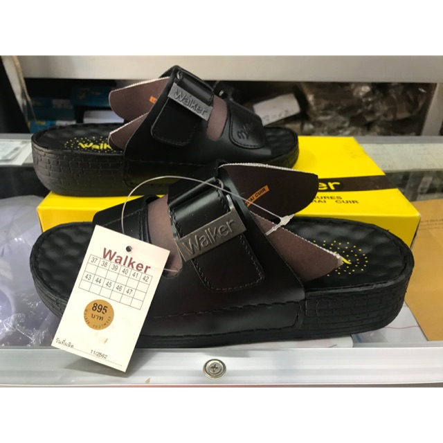 รองเท้าแตะหนังแท้ยี่ห้อwalkerพื้นปุ่มตัวใหม่