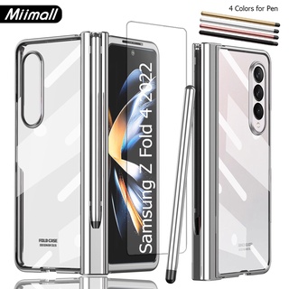 ส่งฟรี【Fold 4ฟรีปากกา】Miimall เคส Galaxy Z Fold 4 PC แข็ง แบบใส พร้อมช่องใส่ปากกา สําหรับ Samsung Galaxy Z Fold 4 /Z Fold 4 Case/ Case Fold4