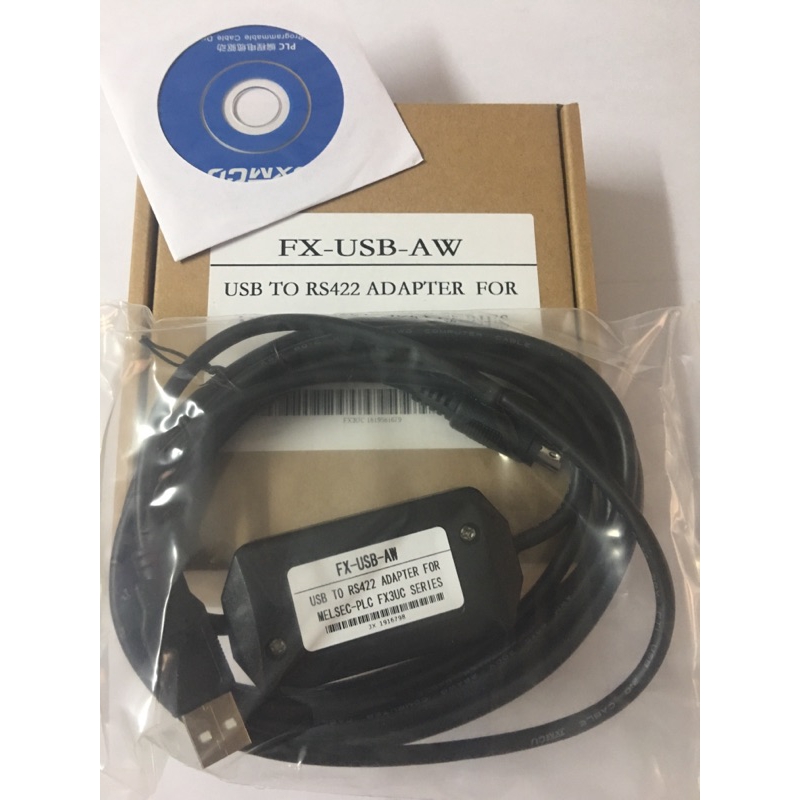 Mitsubishi FX3U series PLC programming cable fx-usb-aw with drive disc PLC download line 5Yim