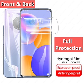 2 in 1 Front Back Hydrogel Film For Huawei Y9a Y9s Y9 a s Y9prime Y9 Prime 2019 Rear Full Cover Protection Soft Screen Protector Film Not Tempered Glass