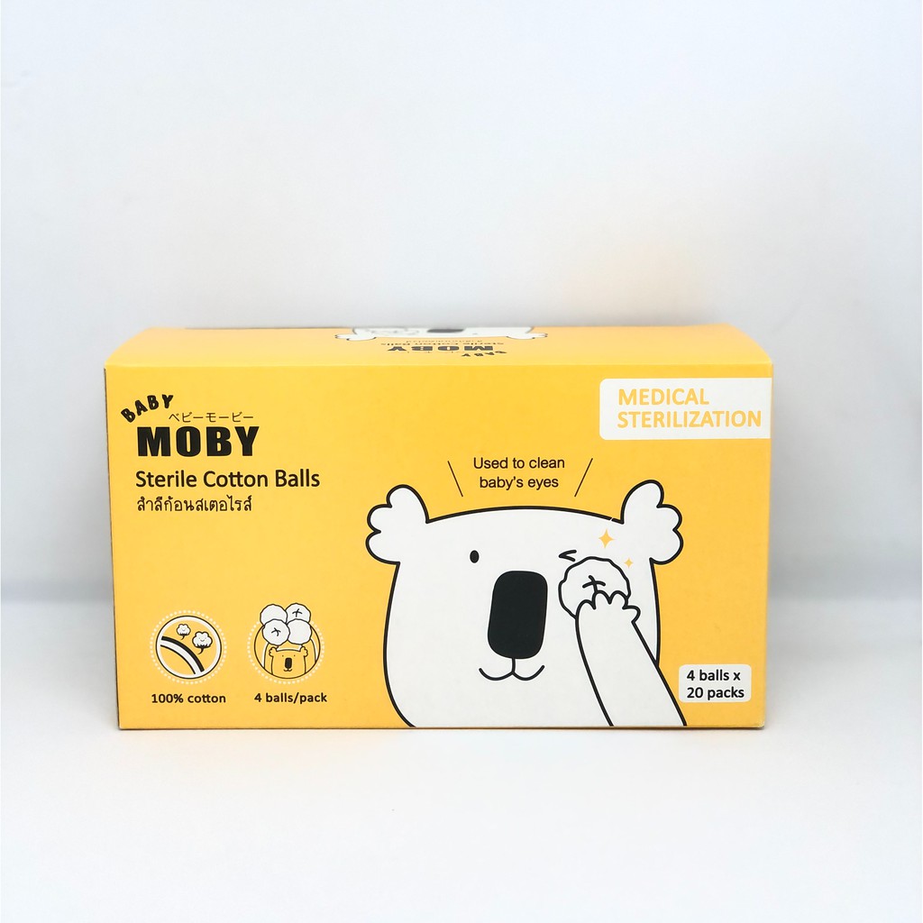 Baby Moby สำลีก้อนเช็ดตา สเตอไรส์/ สำลีคอตตอนมาตรฐาน ขนาด 300 กรัม